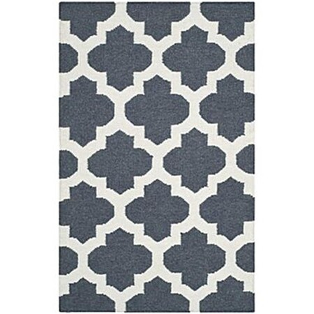 Safavieh 2 ft. -6 in. x 4 ft. Runner Contemporary Dhurries- Blue and Ivory- Flatweave Rug DHU623B-24